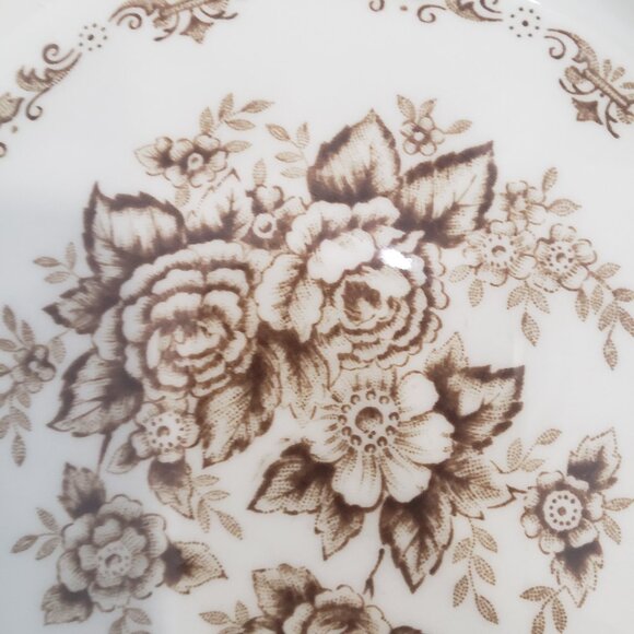 Vintage Set of 4-7 1/4" Nikko Japan Floral Trasferware Sepia Tone Winds - Picture 4 of 7